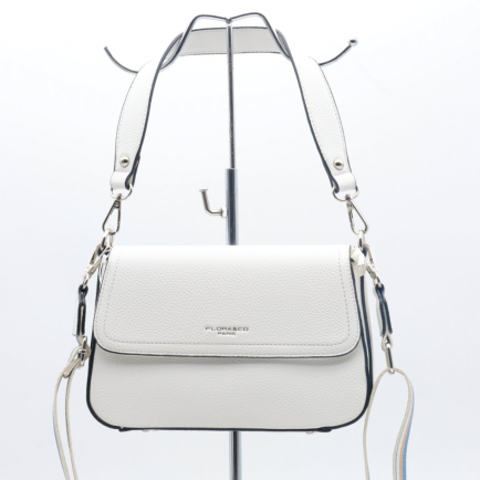 Sac porté épaule Flora&Co simili-cuir rigide grainé 0924012 blanc