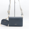 Sac porte épaule simili-cuir grainé Flora&Co femme 0924021 bleu foncé