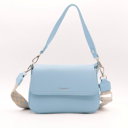 Sac porte épaule simili-cuir grainé Flora&Co femme 0924023 bleu ciel