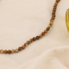 Collier billes pierre acier inoxydable 0124605 naturel/beige