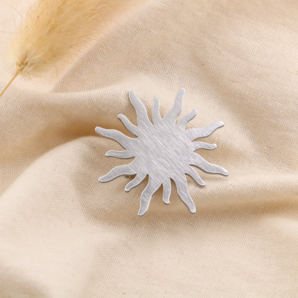 Broche Épingle Soleil Acier Inoxydable 30mm 0525004 argenté