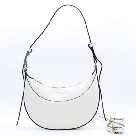 Sac porté épaule Flora&Co simili-cuir texturé demi-lune 0925013 blanc