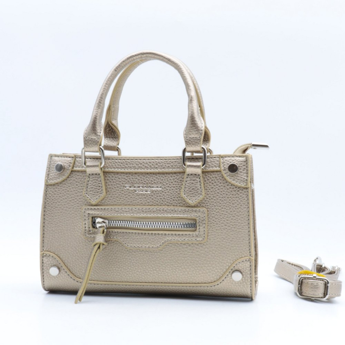 Mini-sac à main Flora&Co simili-cuir grainé 0925014 doré