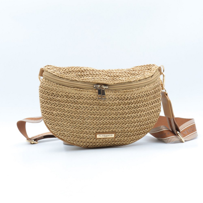Sac banane Flora&Co paille papier 0925016 cognac