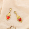 2 Charms Coeur Ardent Email Rouge Acier Inoxydable 0625015 rouge