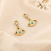 2 Charms Oeil Protecteur Pierre Turquoise Acier 0625018 bleu turquoise