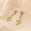2 Charms Losange Doré Acier Pierre Turquoise 0625021 bleu turquoise