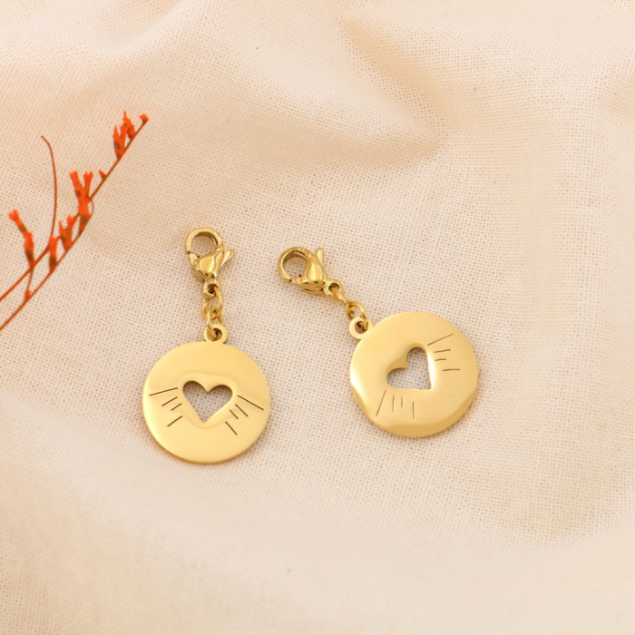 2 Charms Cœur Ajouré Acier Inoxydable Doré 0625031 doré 2 Charms Cœur Ajouré Acier Inoxydable Doré 0625031 doré
