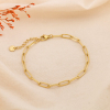 Bracelet chaîne acier inox maille trombone 0225149 doré