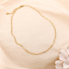 Collier chaîne acier inox maille trombone fine 0125123 doré