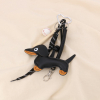 Bijou de sac ou porte-clés chien baseball métal, simili-cuir bois 0825006 noir