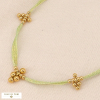 Collier fantaisie avec grappes de billes en acier inoxydable vert Collier fantaisie avec grappes de billes en acier inoxydable vert