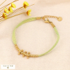 Bracelet tendance avec grappes de billes en acier inoxydable 0224070 vert
