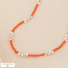 Collier perles de rocaille & acrylique 0124062 rouge corail Collier perles de rocaille & acrylique 0124062 rouge corail