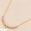 Collier en acier inoxydable billes pierre naturelle 0124049 rose Collier en acier inoxydable billes pierre naturelle 0124049 rose