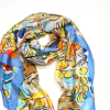 Étole Soie Viscose Imprimé feuille Multicolore 0725019 bleu Étole Soie Viscose Imprimé feuille Multicolore 0725019 bleu