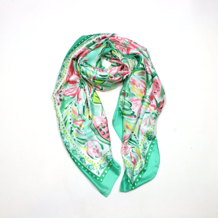 Étole Soie Viscose Imprimé Pastel Multicolore 0725020 vert Étole Soie Viscose Imprimé Pastel Multicolore 0725020 vert