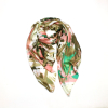 Étole Soie Viscose Imprimé Artistique Multicolore 0725021 vert kaki