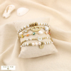 Ensemble de 5 bracelets acier inox. nacre pierre 0225188 blanc