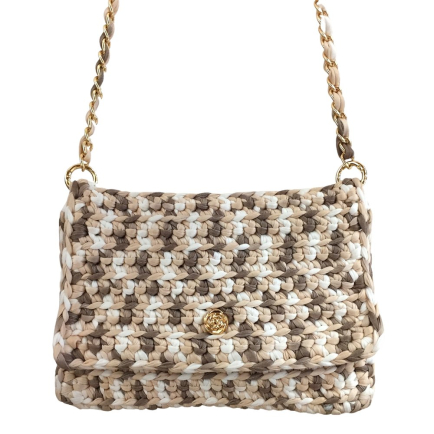 Sac à bandoulière tressé en polyester 0925022 taupe