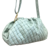 Sac porté épaule en cuir véritable 0925024 vert aqua