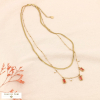 Collier Double-Rang Layering en Acier Inoxydable et Strass 0124039 orange