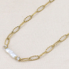 Collier Chaîne Torsadée Acier Inoxydable Perle Acrylique 0124061 blanc Collier Chaîne Torsadée Acier Inoxydable Perle Acrylique 0124061 blanc