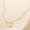 Collier en acier inoxydable avec double cœur 0125135 doré Collier en acier inoxydable avec double cœur 0125135 doré