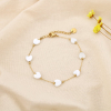 Bracelet en acier inoxydable et cœurs en nacre naturelle 0225201 blanc
