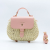 Sac porte épaule paille papier rabat similicuir Flora&Co femme 0924024 rose