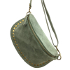 Sac banane cuir véritable daim petits clous dorés 0924517 vert d'eau