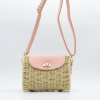 Sac à bandoulière Flora&Co paille papier rabat simili-cuir 0925026 rose