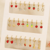 Ensemble 12 boucles d’oreilles acier émail strass 0325157 multi Ensemble 12 boucles d’oreilles acier émail strass 0325157 multi