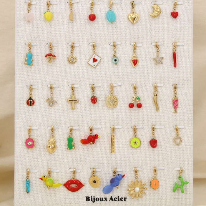 Ensemble charms breloques 40pcs acier inoxydable 0625108 multi