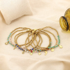 8 Bracelets élastiques billes acier pierre marin 0225213 multi 8 Bracelets élastiques billes acier pierre marin 0225213 multi