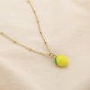 Collier acier inoxydable doré pendentif citron émail 0125169 jaune Collier acier inoxydable doré pendentif citron émail 0125169 jaune