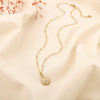 Collier acier inoxydable pendentif soleil strass 0125171 doré