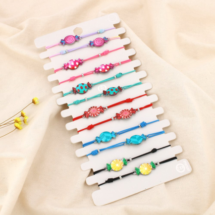 Lot de 12 bracelets fantaisie élastiques poisson émail 0225210 multi