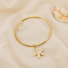 Bracelet jonc acier inoxydable breloque étoile de mer 0225228 doré