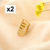 2 Bagues d'oreilles acier inox ajouré graphique 0325095 doré