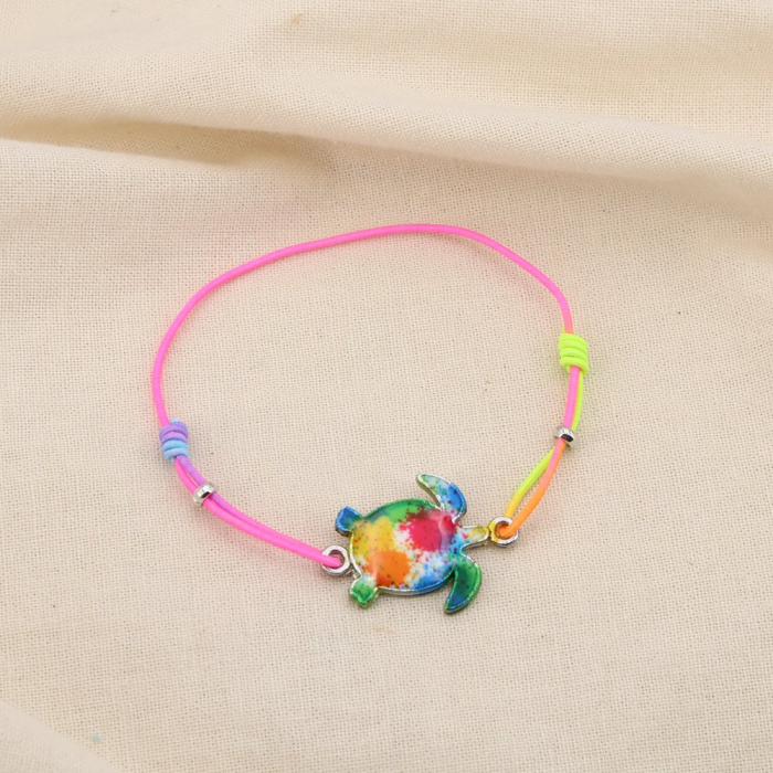 Lot de 12 bracelets fantaisie élastiques – Tortue en émail 0225208 multi2