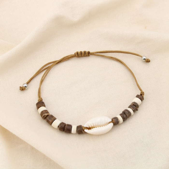 Set 12 bracelets coulissant coquillage bois 0225251 multi