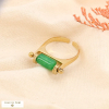 Bague talisman acier inoxydable pierre naturelle 0423550 vert