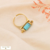 Bague talisman acier inoxydable pierre naturelle 0423550 bleu turquoise