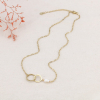 Collier acier inoxydable anneaux entrelacés perle d’eau douce 0124112 blanc