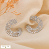 Créoles ouvertes acier inoxydable strass 0323615 argenté