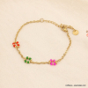 Bracelet fleurs cristal acier inoxydable 0223122 multi