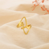 Bague acier inoxydable ajouré design zigzag 0425087 doré