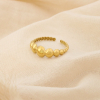 Bague acier inoxydable ouverte effet boule en relief 0425084 doré