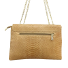 Sac à bandoulière chaîne CUIR façon serpent fermoir abeille femme 0920521 camel clair Sac à bandoulière chaîne CUIR façon serpent fermoir abeille femme 0920521 camel clair